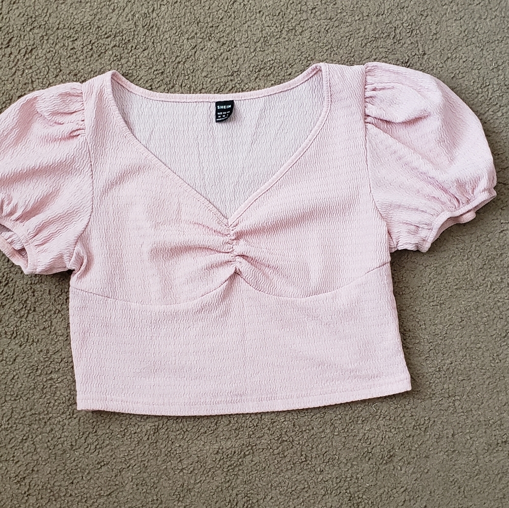Shein pink crop top